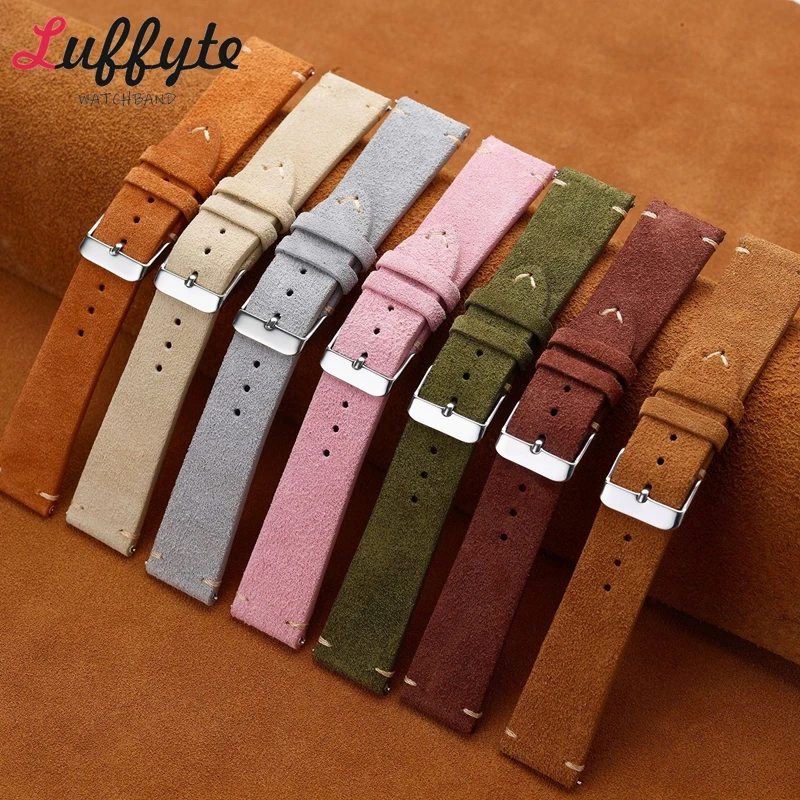 Suede Strap Watch - Tali Jam Tangan Kulit Asli Suede