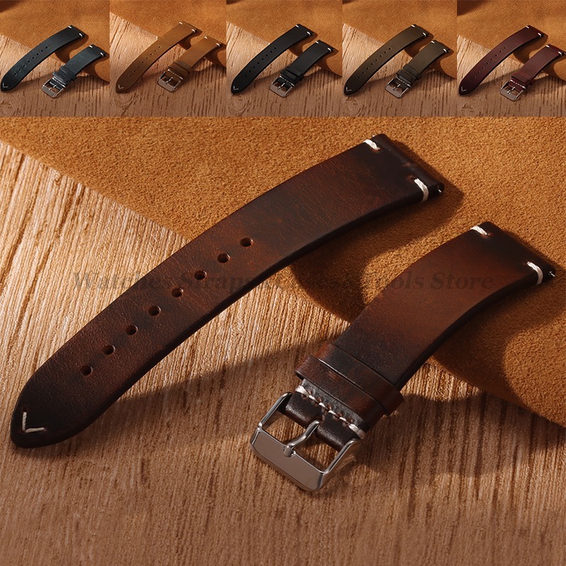 Leather Strap Quick Release - Lilin Minyak Retro Buatan Tangan Tali