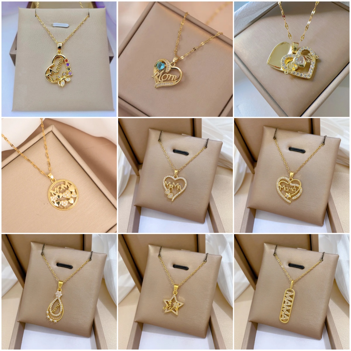 Kalung Liontin Huruf Mama Hati - Butterfly Clasp Deployant ulasan dan harga